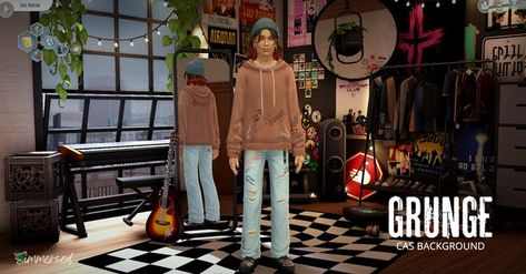 Grunge CAS Background - with Mirror | Patreon Sims4 Cas Room, Cas Sims 4 Cc Background, Sims 4 Cas Background With Mirror, Cas Room Background Sims 4, Ts4 Cas Background, Sims4 Cas Background, Pretty Sims, Grunge Decor, Sims 4 Cas Background