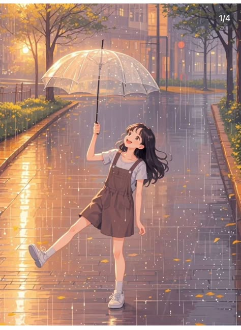 Rain Aesthetic Cartoon, ကာတွန်း Girl, Beautiful Pictures For Dp, Rainy Day Aesthetic Anime, Girl In Rain Drawing, Cartoon Girls Dp, Rain Aesthetic Rainy Days, Girly Profile Pictures, Girl With Umbrella Drawing