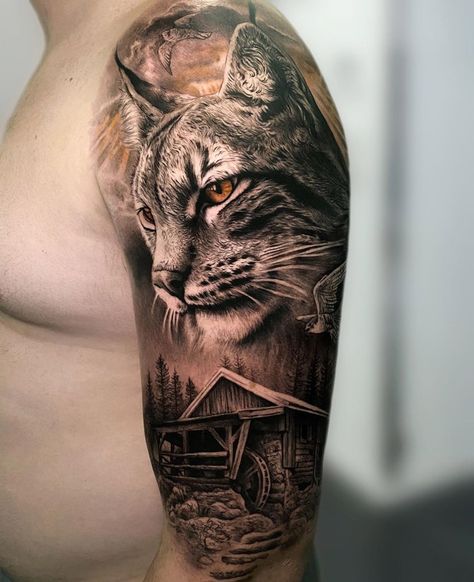 Tatoo 3d, Wildlife Tattoo, Animal Sleeve Tattoo, Cool Half Sleeve Tattoos, Tier Tattoo, Leopard Tattoos, Trending Tattoo, Petit Tattoo, Half Sleeve Tattoos For Guys