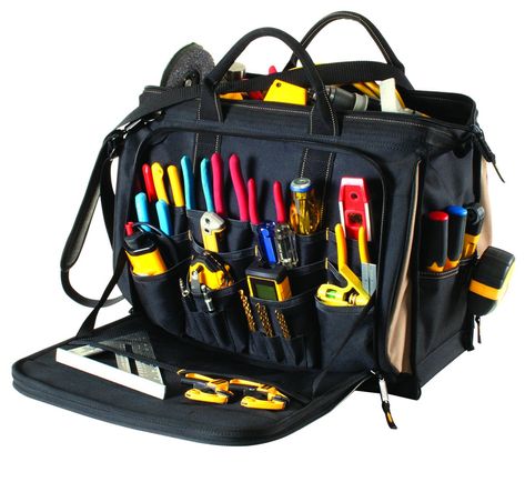 CLC Custom LeatherCraft 1539 MultiCompartment 50 Pocket Tool Bag * You could get additional details at the image link. (This is an affiliate link). #woodworkingtools Best Tool Bag, Electrician Tool Bag, Tool Backpack, Electrician Tools, Pocket Tool, Tool Bags, Tool Pouch, Work Gear, Tool Case