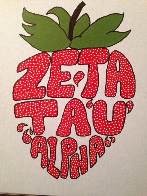 Sorority Canvas Zeta Tau Alpha, Zta Painting Canvases, Zeta Canvas Painting, Aephi Canvas, Zeta Tau Alpha Aesthetic, Zta Paintings, Rock Cooler, Dphie Shirts, Delta Zeta Graphics