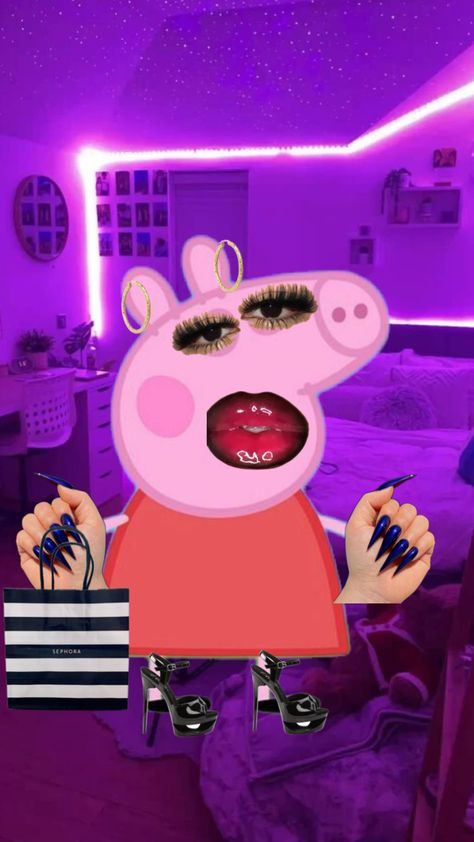 Baddie Peppa pig ✨💋��💅🏽👠 #firstshuffle #baddieera #glowup Baddie Peppa Pig Wallpaper, Peppa Pig Baddie, Baddie Peppa, Papa Pig, Peppa Pig Wallpaper, Pig Wallpaper, Peppa Pig, Glow Up?, Sephora