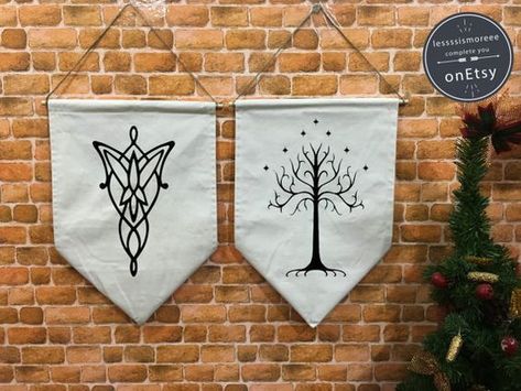 Elves Wedding, Lord Of The Rings Decor, Wedding Wall Hanging, Lord Of The Rings Wedding, Arwen Evenstar, Lotr Party, Geeky Decor, White Tree Of Gondor, Tree Of Gondor