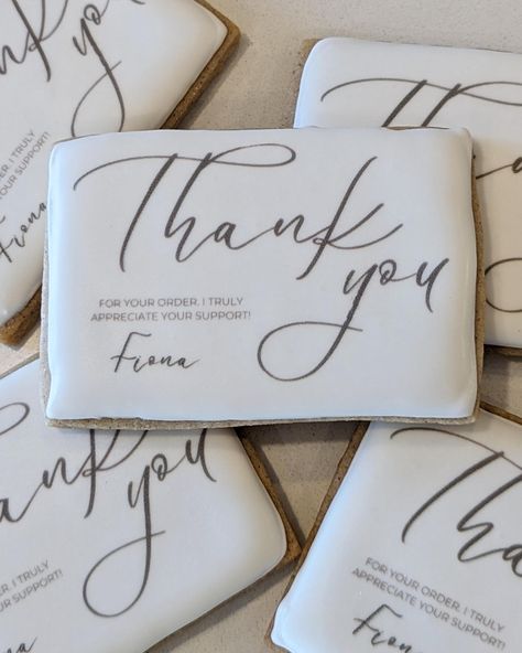 Edible thank you notes in the works. . . . #edibleprinting #sayitwithcookies #messagecookies #thankyoucookies #corporatecookies #corporategifts #clientgratitude #ediblethankyougift #torontocustomcookies #customcookiestoronto Thank You Cookies, Edible Printing, April 6, Custom Cookies, Thank You Notes, The Works, Thank You Gifts, Corporate Gifts, It Works