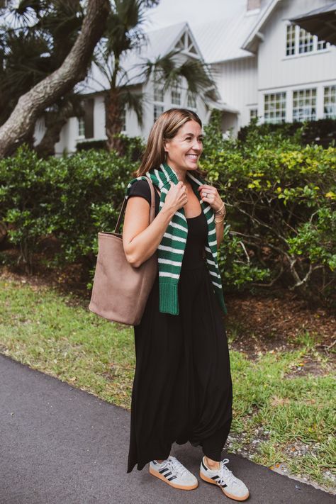 September in J.Crew J Crew Juliette Sweater Outfit, J Crew Catalog, Adidas Suede, Kids Milestones, Red Ballet Flats, September Fashion, Jackets Denim, Deep Winter, Club Sweatshirts