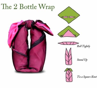 Wrap two wine bottles to give as a gift.  You'll be giving two bottles of wine and the fabric as a gift. Summer Cookout Ideas, Cookout Ideas, Wine Gadgets, Fabric Packaging, Wine Crafts, Japanese Wrapping, Summer Cookout, Gift Wrapping Techniques, Wine Bottle Corks