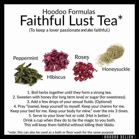 Ms Avi on Instagram: “~*~ HOODOO FORMULAS: FAITHFUL LUST TEA ~*~ Both fidelity and lust magic have proud and long-standing traditions in Hoodoo. Both however…” Hoodoo Delish, Hoodoo Conjure Rootwork, Hoodoo Rootwork, Truth Spell, Period Blood, Hoodoo Magic, Hoodoo Conjure, Hoodoo Spells, Easy Love Spells