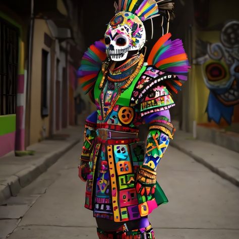 Alebrije Costume, Outfit Mexicano, Summer Camp Outfits, Future Costume, Carnival Fashion, Aztec Culture, Creative Costumes, Camping Outfits, Mexican Culture