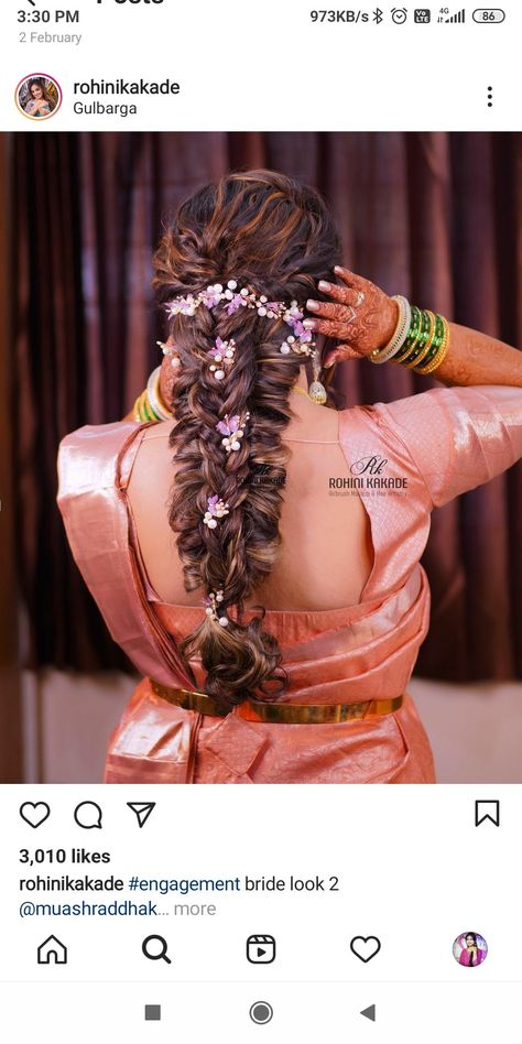 Wedding Hairstyles For Mom, Hairstyles South Indian, Advance Hairstyles, Wedding Hairstyles Open Hair, Saree Hairstyle, Reception Hairstyle, Hairstyles Open Hair, Wedding Hairdos, Engagement Hair