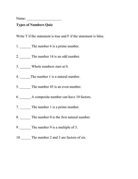 Types Of Numbers, Place Value With Decimals, Composite Numbers, Numbers Worksheet, Prime Numbers, Natural Number, Fractions Worksheets, Odd Numbers, Ordering Numbers