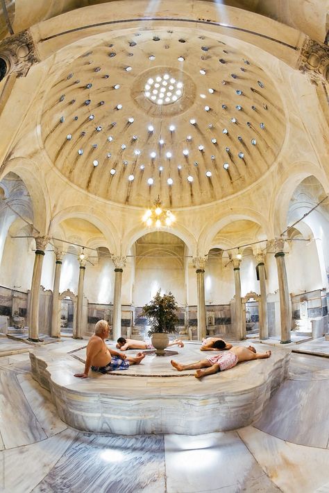 Turkish Hammam, Turkish Bathroom, Turkey Vacation, Baths Interior, Steam Sauna, Bath Recipes, Western Asia, Steam Bath, Public Bath