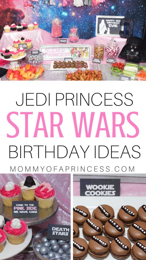 Girly Star Wars, Princess Leia Party, Girls Star Wars Party, Star Wars Party Ideas, Star Wars Theme Birthday, Star Wars Girl, Jedi Princess, Yoda Party, Star Wars Printables