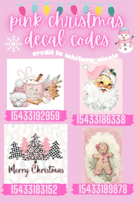 Christmas Roblox Picture Codes, Christmas Decals For Berry Ave, Bloxburg Codes For Pictures Christmas, Berry Ave Christmas Decals, Winter Decal Codes, Pink Christmas Decals Bloxburg, Berry Avenue Decal Codes Christmas, Preppy Decal Codes For Berry Ave, Christmas Decal Bloxburg