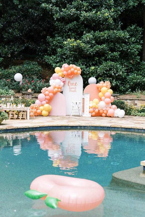 Peach Backdrop, Peach Color Palette, One Sweet Peach, Peach Party Decorations, Peach Color Palettes, Boys 1st Birthday Party Ideas, Peach Party, Perfect Peach, Event Planning Tips