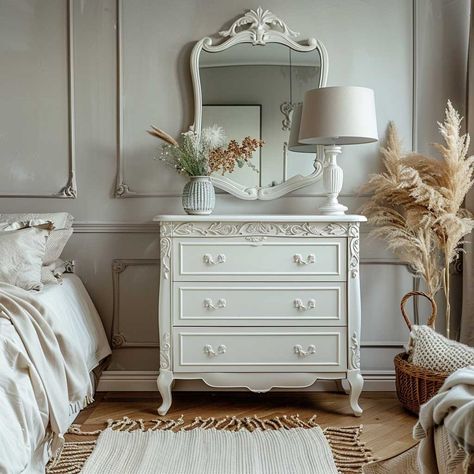 8+ Elegant White Bedroom Furniture Design Ideas for a Fresh Look • 333+ Art Images French White Bedroom, Elegant White Bedroom, White Upholstered Headboard, Vintage White Bedroom, White Canopy Bed, French Style Bedroom Furniture, Minimalist Nightstand, Furniture Design Ideas, Canopy Beds