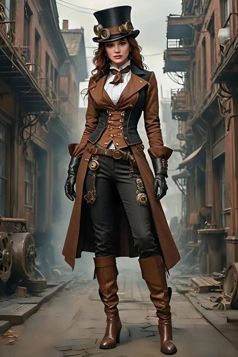 Modest Steampunk Fashion, Women Steampunk Outfit, Victorian Female Fashion, Steampunk Fashion Women Dresses, Steam Punk Fashion Women, Steam Punk Outfits Women, Steampunk Pirate Female, Modern Steampunk Fashion, Steampunk Costume Women