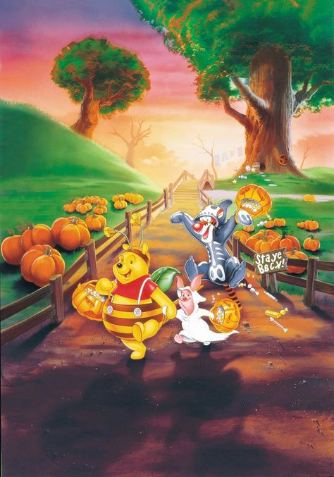 Winnie the Pooh Halloween Halloween Winnie The Pooh Wallpaper, Winnie The Pooh Halloween Wallpaper, Pooh Fall Wallpaper, Winnie The Pooh Fall Wallpaper, Winnie The Pooh Autumn, Halloween Winnie The Pooh, Tigger Halloween, Halloween Wallpaper Aesthetic, Disney Characters Pictures