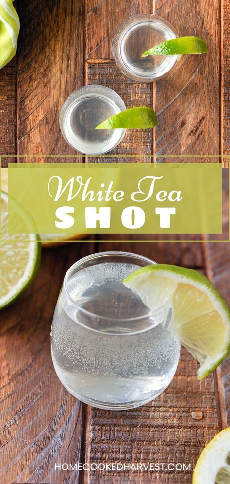 Alcholic Drink White, White Tea Shots Recipes, White Tea Cocktail, White Mixed Drinks, White Alcoholic Drinks For A Party, White Drinks Cocktails, White Tea Shot Recipe, Recipes With Tequila, Gin Shot