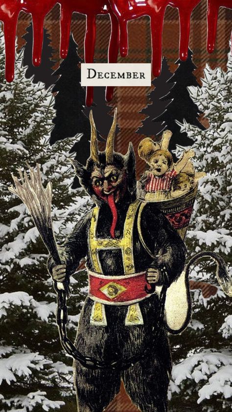 Krampus Wallpaper Iphone, Krampus Aesthetic, Krampus Wallpaper, Krampus Phone Wallpaper, Krampus Festival, Krampus Painting, Krampus Night, Merry Krampus, Vintage Krampus