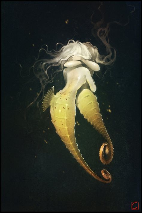 Seahorses by https://gaudibuendia.deviantart.com on @DeviantArt Dnd Mermaid, Art Vampire, Dengeki Daisy, Fantasy Mermaids, Water Spirit, Mermaid Fairy, Real Mermaids, Samurai Tattoo, Mermaids And Mermen