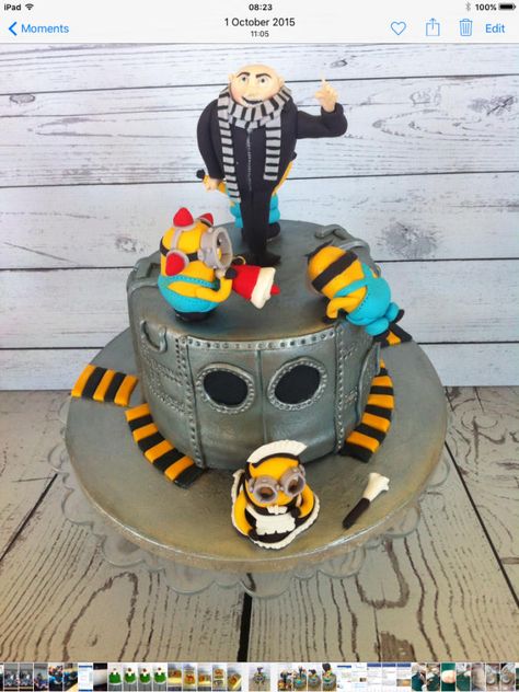 Minions with Gru - Cake by LucysCakes123 Gru Birthday Cake, Gru Cake, Gru And Minions, Despicable Me Party, Minion Birthday Cake, 6 Birthday, Minion Cake, Minion Birthday, Fancy Cakes