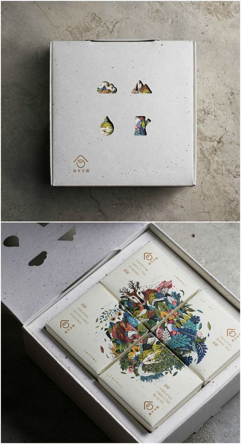 Onebook Design Studio - Green Light Tea Garden  #tea #packaging Tea Packaging Design, 달력 디자인, Luxury Packaging Design, Packaging Food, Packaging Ideas Business, Eco Packaging, Branding Design Packaging, Tea Design, Plakat Design