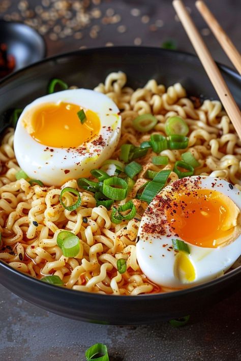 Ramen Noodles with Soft-Boiled Egg are a delicious and nutritious choice for any mealtime! 🍜🥚 Made with savory broth, tender noodles, and perfectly soft-boiled eggs, this dish is a delightful blend of rich flavors and comforting textures. Quick to prepare and bursting with wholesome goodness, Ramen Noodles with Soft-Boiled Egg are perfect for a refreshing lunch or a cozy dinner. 😋���🌿 #RamenNoodles #ComfortFood #HealthyEating #SavoryMeals Boiled Egg Ramen, Egg Ramen Noodles, Noodles With Egg, Egg Ramen, Ramen Egg, Pork Broth, Dehydrated Vegetables, Delicious Seafood Recipes, Ramen Noodle Recipes