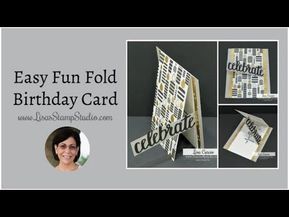 This easy fun fold birthday card has been reinvented to provide a hidden hinge for a finished look. Uses Wonderful Moments by Stampin' Up!. Dawns Stamping Thoughts, Double Gate, Card Making Videos, Card Making Tutorials, Fancy Fold Cards, Card Tutorial, Fancy Folds, Card Making Techniques, Fun Fold Cards