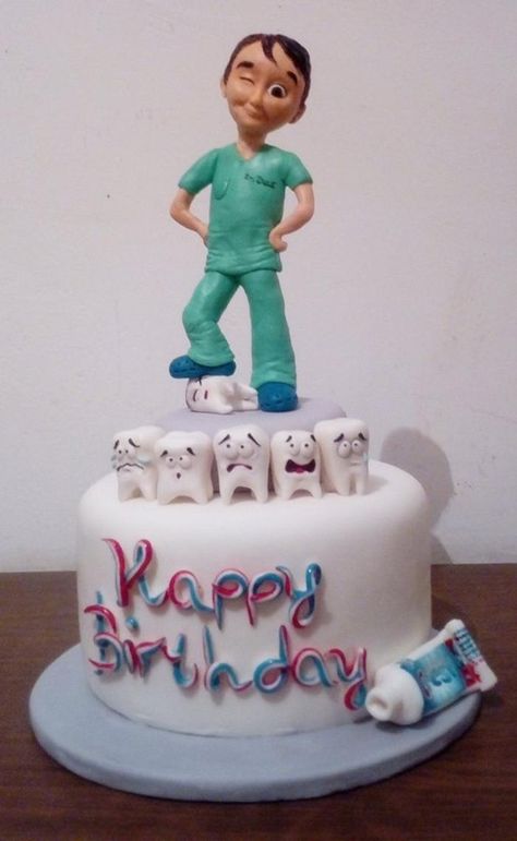 Dentist Retirement Cake, Dentist Cake Design, Dentist Cake Ideas Birthday, Dentist Cake Ideas, Dental Cake Ideas, Dentist Theme Cake, Dentist Birthday Cake, Happy Birthday Dentist, Dentist Birthday