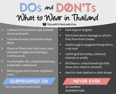 What to Wear in Thailand: Dos and Don'ts - Tieland to Thailand What To Wear In Thailand, Thailand Travel Clothes, Asia Holiday, Caribbean Life, Thailand Outfit, Honeymoon Tips, Thailand Itinerary, Learn Thai, Thailand Vacation