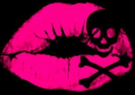 Skull Pics, Pretty Background, Pink And Black Wallpaper, Lips Photo, Hide Dark Circles, Lip Wallpaper, Hot Pink Lips, Skull Wallpaper, Doodle Sketch