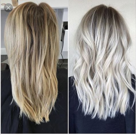 Icy Blonde Hair Color, Mum Hair, Colored Hair Roots, Grey Hair Color Silver, Ice Blonde Hair, Platinum Hair Color, Icy Blonde Hair, Blond Balayage, Ice Blonde