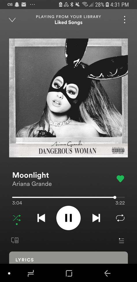 album: dangerous woman Spotify Music Screenshots, Music Day, In The Pale Moonlight, Ariana Grande Dangerous Woman, Ariana Grande Songs, Dangerous Woman Tour, Song Suggestions, Gonna Be Alright, Let Me Love You