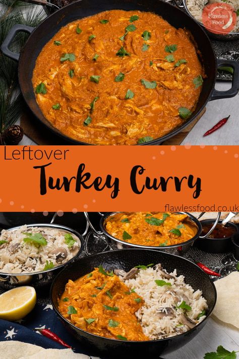 Delicious and easy leftover turkey curry recipe that the whole family will love! A great way to use up leftover turkey from Christmas or Thanksgiving. This turkey curry recipe is the perfect dish for any occasion. Whether you're looking for a quick and easy weeknight meal or something to impress your guests. The best thing about this recipe is that it is be easily adjusted to your taste. If you want a milder curry, just use a mild curry powder and no chilli. Or if you're looking for something Curried Turkey, Leftover Turkey Curry Recipes, Turkey Cubes Recipe, Turkey Curry Recipes, Leftover Turkey Curry, Easy Leftover Turkey Recipes, Christmas Turkey Recipes, Quick Turkey, Chicken Curry Recipe Easy