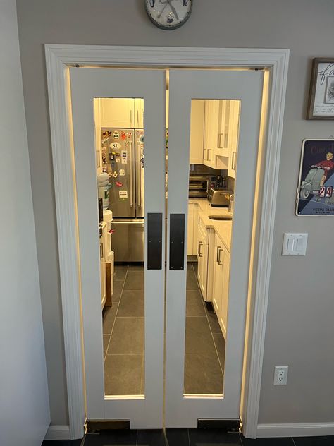 Kitchen Door Cafe Doors Swinging, Swinging Doors Laundry, Salon Doors Swinging, Saloon Doors For Pantry, Diy Swinging Doors, Modern Saloon Doors, Saloon Style Doors, Doors For Kitchen Entrance, Swinging Kitchen Door