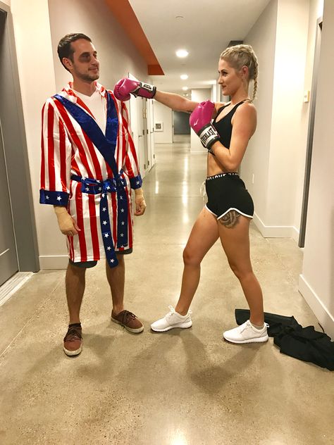 Halloween Boxer Couple Costume👻    #halloween #couples #costume #boxer Boxer Halloween, Lifeguard Costume, Barbie And Ken Costume, Boxing Halloween Costume, Easy Couple Halloween Costumes, Halloween Costumes Diy Couples, Halloween Parejas, Carnaval Costume, Halloween Coustumes