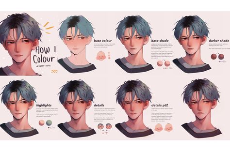 Skin Coloring Tutorial, Digital Art Coloring, Coloring Reference, Skin Coloring, Skin Paint, Skin Drawing, Semi Realistic, Concept Art Tutorial, 타이포그래피 포스터 디자인