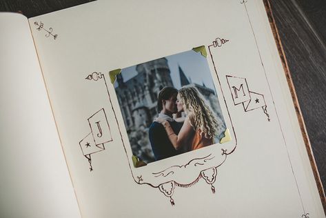 Harry Potter Guest Book, Nerd Wedding, Harry Potter Wedding Theme, Guest Book Wedding, Harry Potter Wedding, Unity Ceremony, Themed Weddings, Photo Guest Book, Vow Book