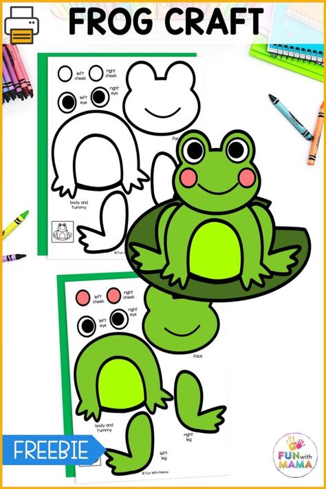 Make an adorable frog craft for kids using a free printable template. It's an easy Spring activity that enhances fine motor skills. Frog Crafts For Toddlers, Frog Crafts Preschool, Frog Template, Frog Craft, Alphabet Letter Activities, Spring Activity, Alphabet Letter Crafts, Family Travel Quotes, Frog Crafts