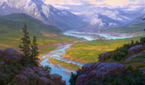 Animation Backgrounds: BROTHER BEAR Environment Painting, Brother Bear, Animal Groups, Background Art, Animation Background, Original Landscape, Visual Development, Environment Design, Environmental Art