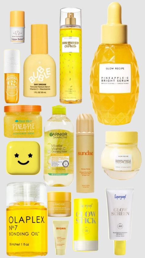 Yellow Skincare, Skincare Shuffles, Sundae Recipes, Glow Recipe, Garnier Skin Active, Water Cleanse, Brightening Serum, Sugar Scrub, Your Aesthetic