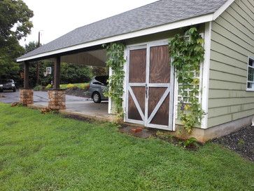 Garage Building/Pavilion in West Chester, PA - traditional - garage and shed - philadelphia - Tatcor.com Building and Remodeling Detached Carport With Storage, Carport With Storage Room On Side, Carport With Storage On Side, Garage Carport Combo, Carport With Shed, Rustic Sheds, Carport Addition, Carport Design, Carport With Storage