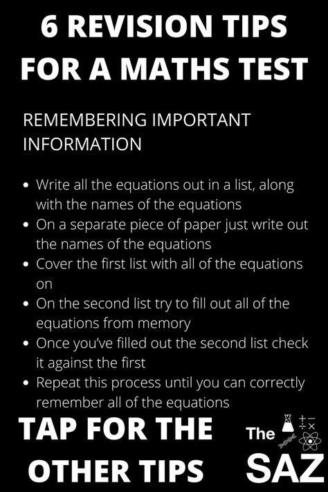 Science Revision Tips, Maths Improvement Tips, How To Prepare For Maths Exam, How To Study For Math Test, Maths Exam Tips, Gcse Revision Tips, Math Revision, School Revision, Academic Comeback