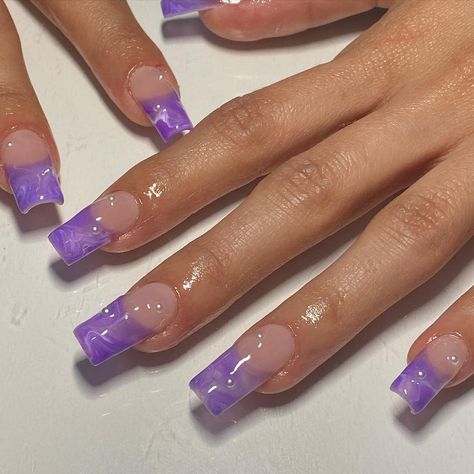 Violet Nails Designs, Short Marble Nails, French Spring Nails, Spring Nail Art Designs, Shattered Glass Nails, Nail Long, Matted Nails, Nails Y2k, Maroon Nails