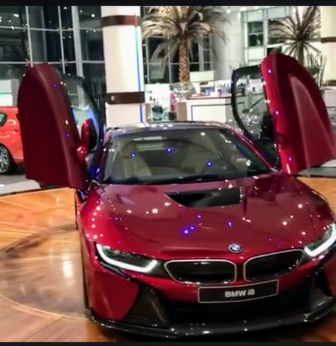 Lava Red BMW I8 Baddie Cars, Suburban Aesthetic, Midwest Aesthetic, Luxury Cars Bmw, American Aesthetic, Aventador Lamborghini, Victorian Modern, Rolls Royce Motor Cars, Luxury Car Brands