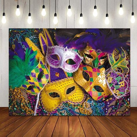 Ball Theme Party, Mardi Gras Party Decorations, Carnival Photography, Theme Carnaval, Photo Walls, Birthday Photo Booths, Carnival Themed Party, Wedding Bachelorette Party, Ball Birthday