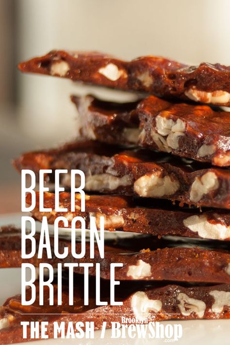 Beer & Bacon Brittle #recipes #thanksgiving #favors Beer Dessert, Beer Bacon, Brittle Recipes, Cooking With Beer, Bacon Appetizers, Beer Tasting, Beer Recipes, Bacon Recipes, Pecans