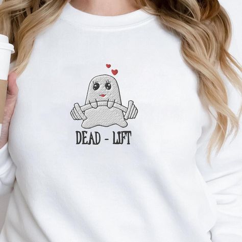 Lifting up the Halloween spirit with this adorable ’Dead-lift‘ ghost sweatshirt! 👻💪 Perfect for all the spooky season fitness enthusiasts who like to stay cute and strong! 🎃✨ Bring out the ghostly gains in style! #toscustom #toscustomsweatshirt #halloweenvibes #fitnessfashion #ghostlifters #embroideredstyle Dead Lift, Ghost Hoodie, Autumn Hoodie, Embroidered Halloween, Ghost Sweatshirt, Cozy Hoodie, Halloween Spirit, Personalized Hoodies, Embroidered Sweatshirts