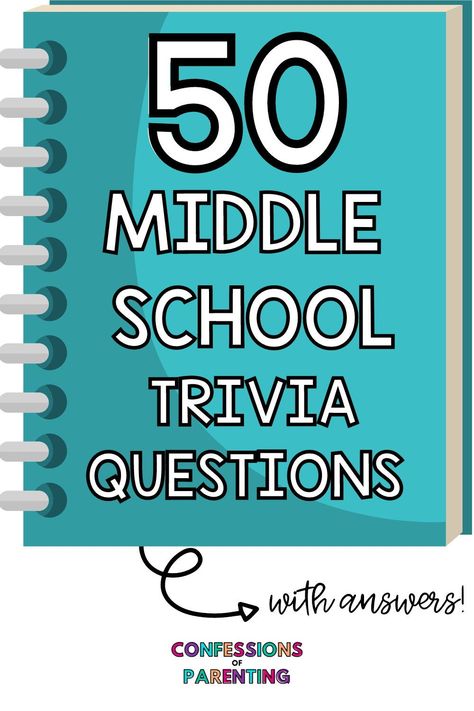 Looking for a fun activity to get your middle schooler’s brain working? These 50 middle school trivia questions are just what they need! They even have answers!! Middle School Time Fillers, Back To School Trivia, Activities For Middle Schoolers Fun, Activities For Middle Schoolers, Games For Middle Schoolers, Middle School Games, School Quiz, Fun Trivia Questions, English Ideas