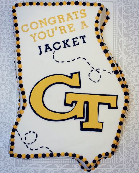 Georgia Tech Football, Cake Yellow, Dream Dorm Room, Graduation Party High, College Acceptance, State Of Georgia, Graduation Cookies, Acceptance Letter, Graduation Year